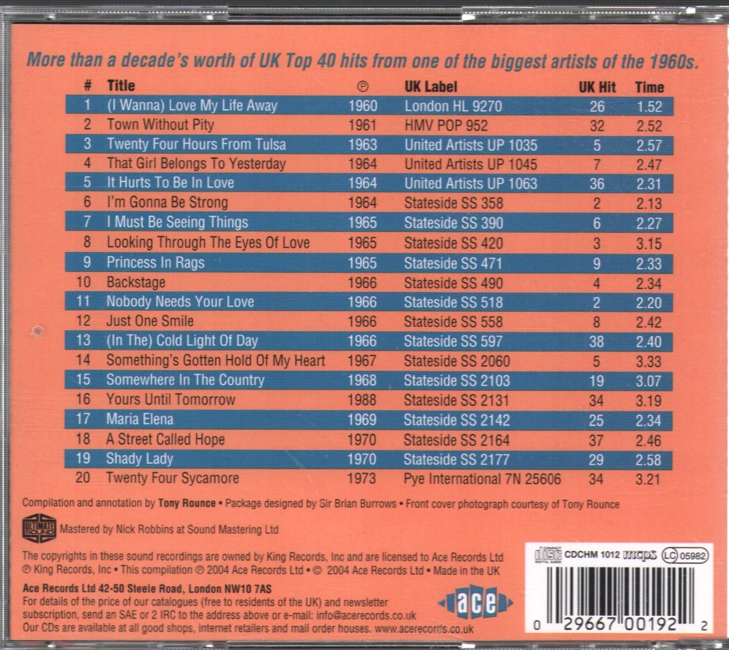 Gene Pitney - Gene Pitney's Big 20: All The UK Top 40 Hits 1961-1973 - Cd