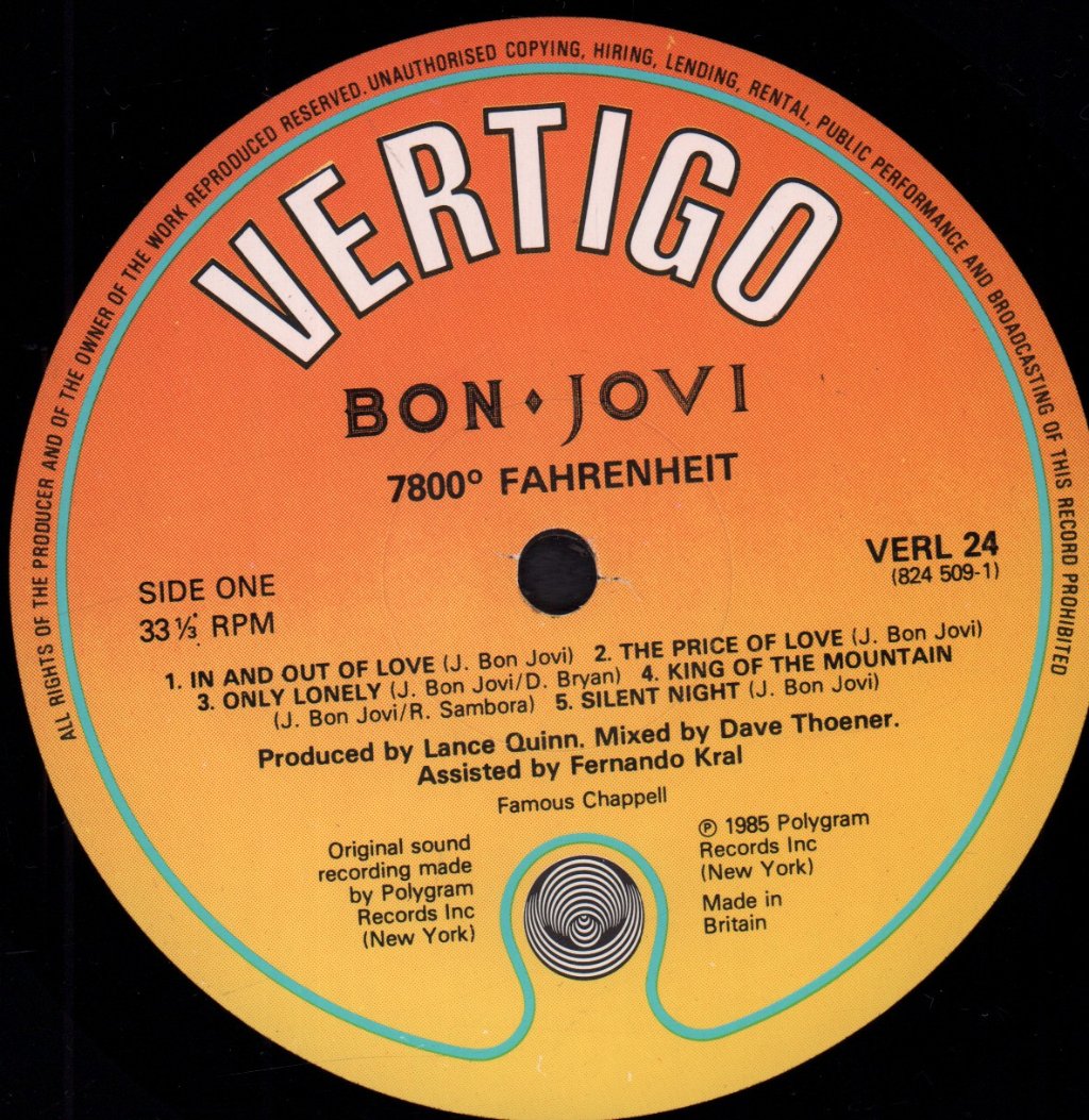 Bon Jovi - 7800 Degrees Fahrenheit - Lp