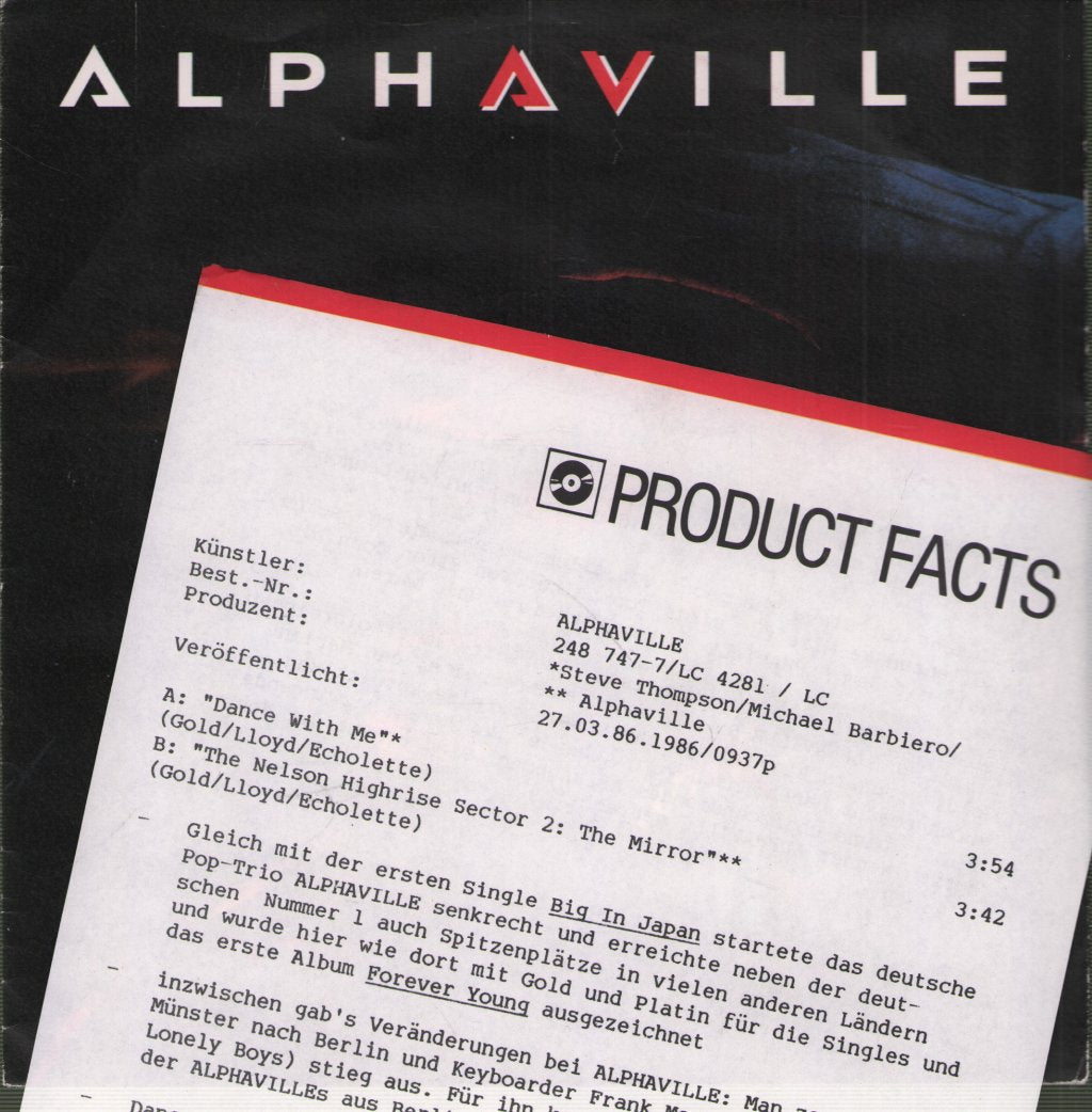 Alphaville - Dance With Me - 7 Inch