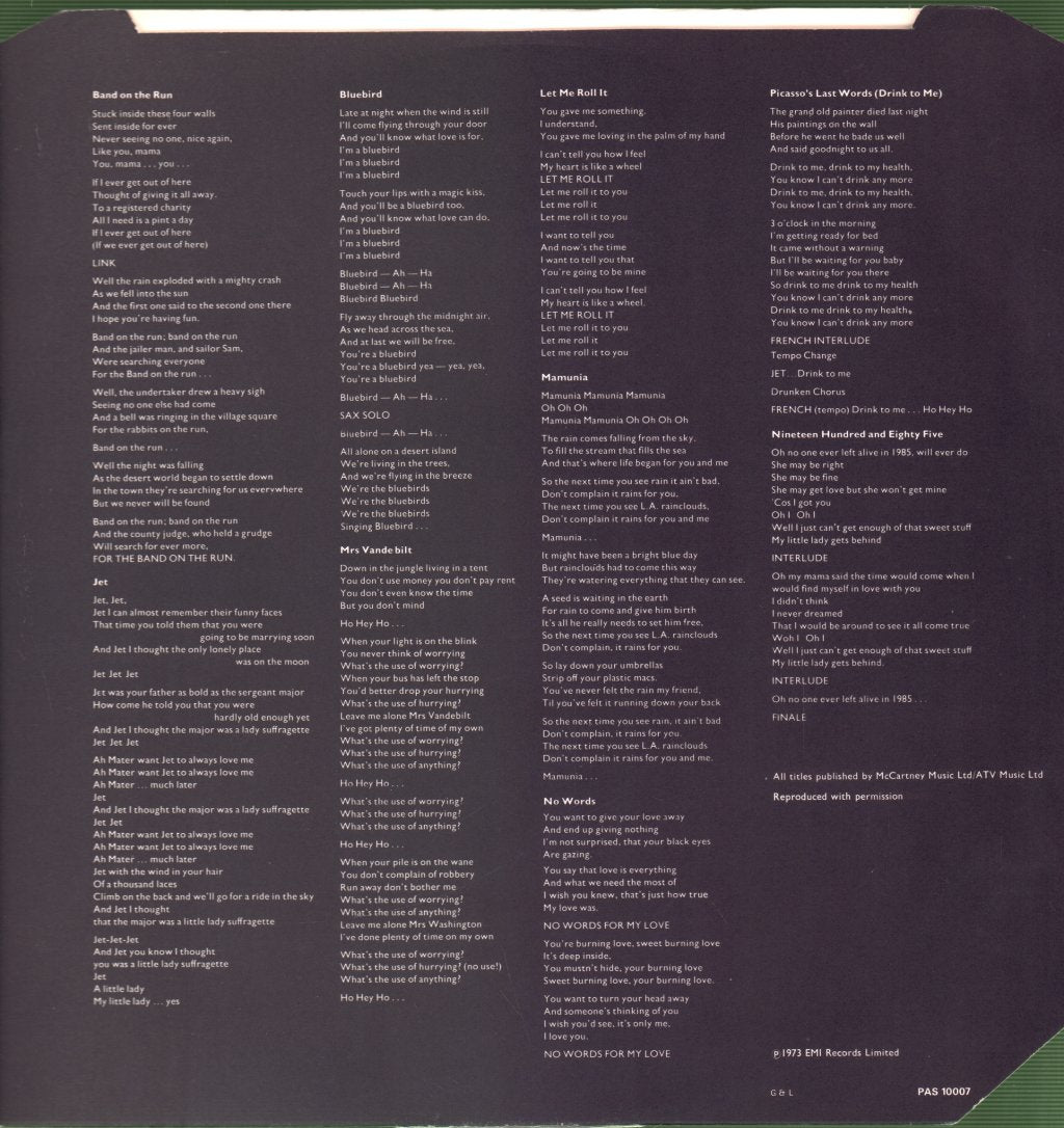 Paul McCartney And Wings - Band On The Run - Lp