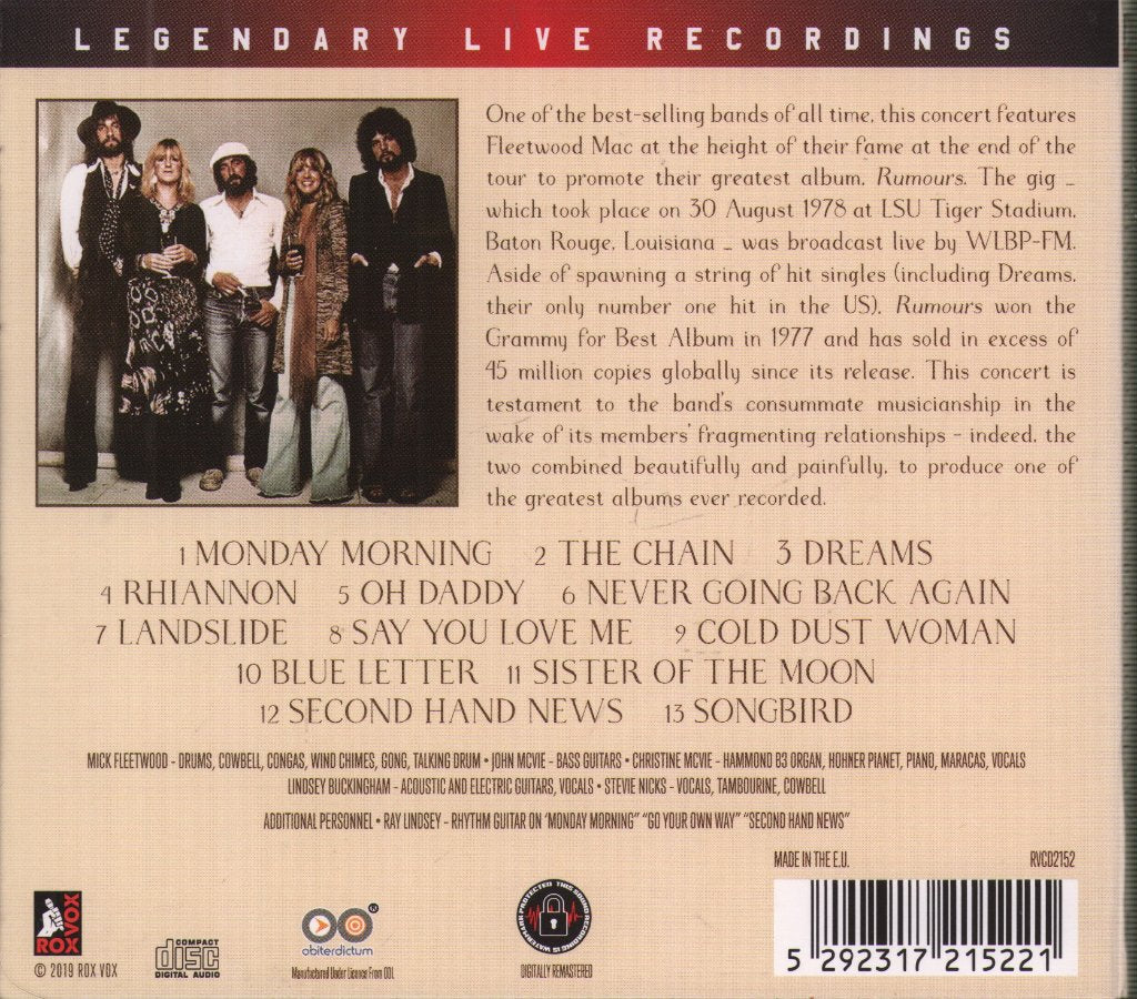 Fleetwood Mac - Live... Rumours Tour LA 1978 - Cd
