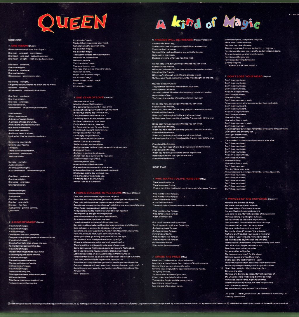 Queen - A Kind Of Magic - Lp