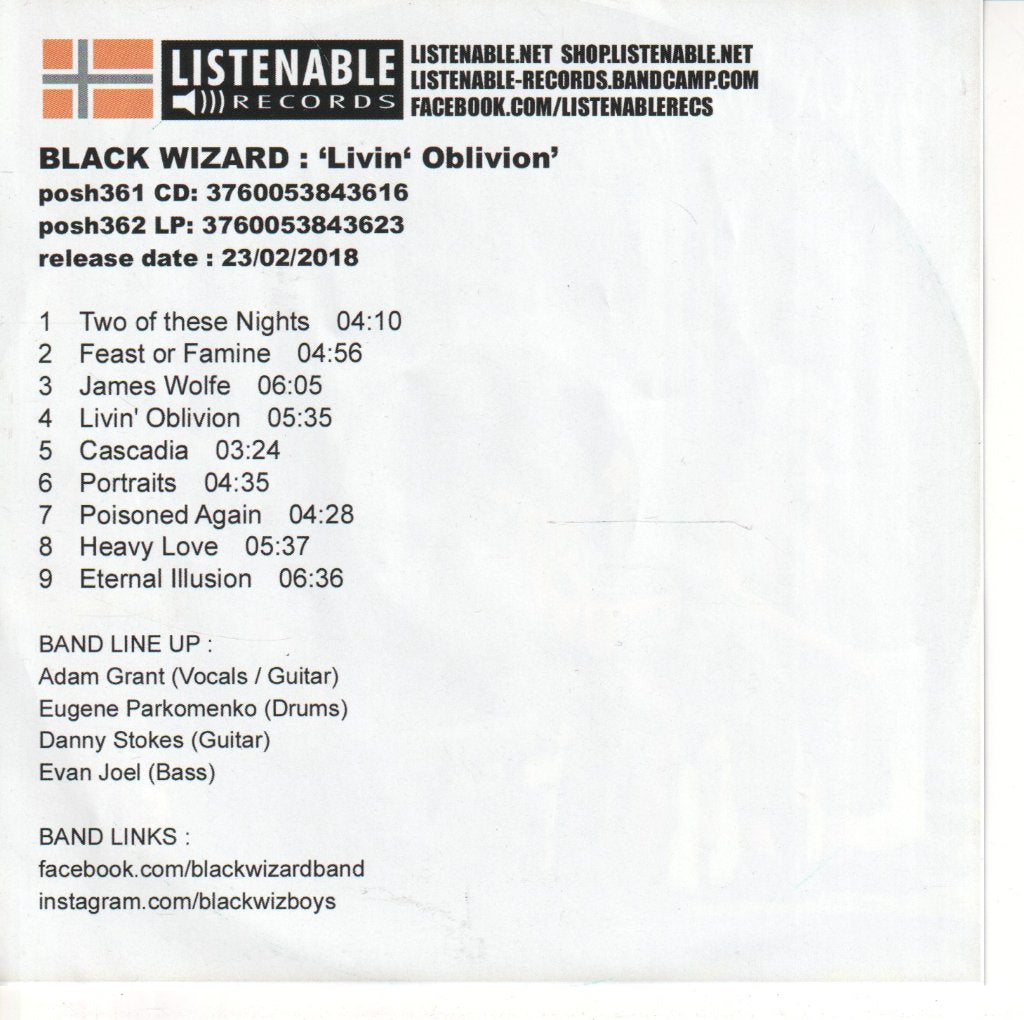 black wizard - Livin' Oblivion - Cdr