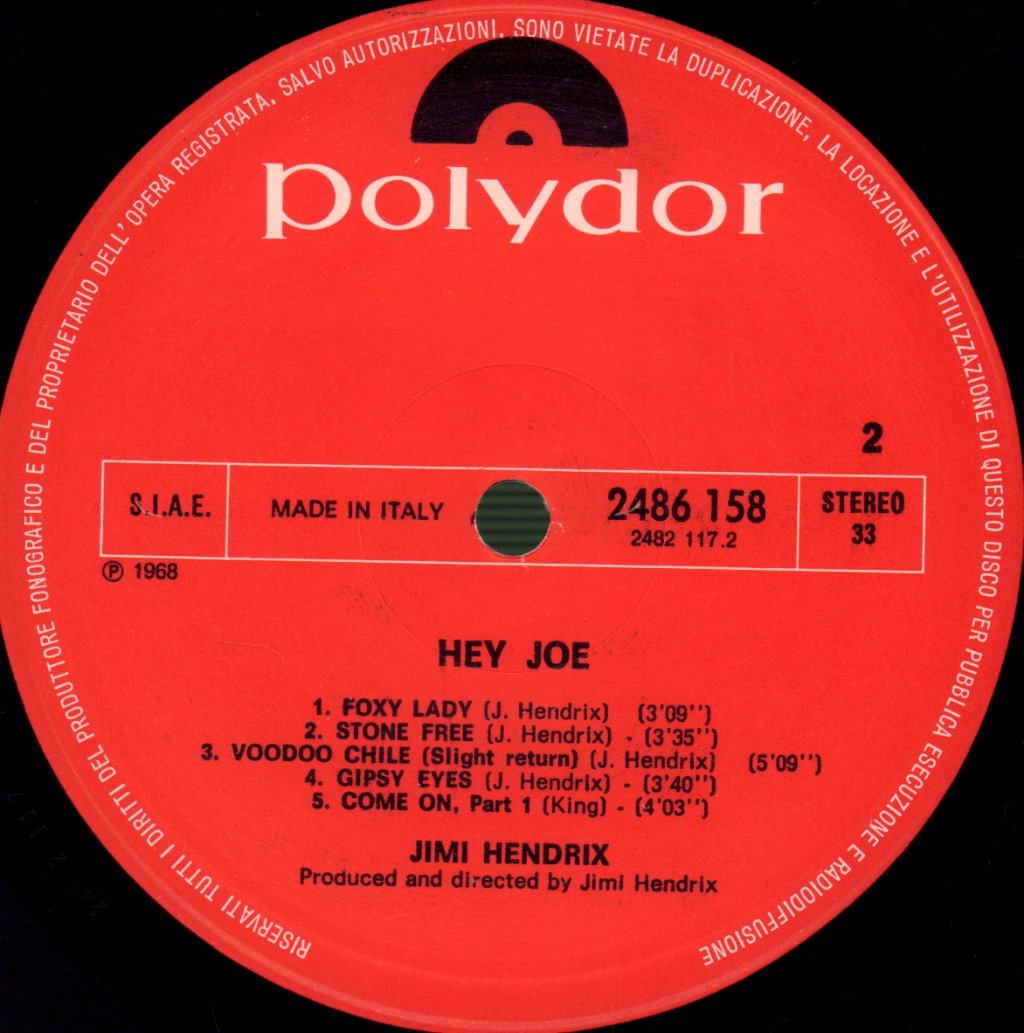 Jimi Hendrix - Hey Joe - Lp