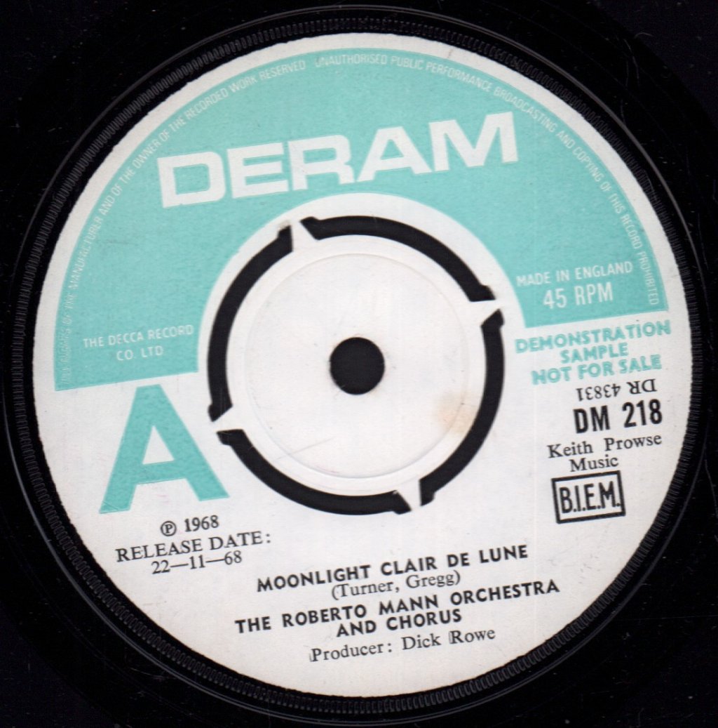 Roberto Mann Singers - Moonlight Clair De Lune - 7 Inch