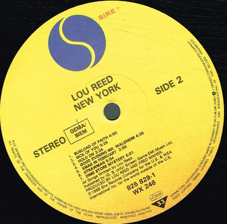 Lou Reed - New York - Lp