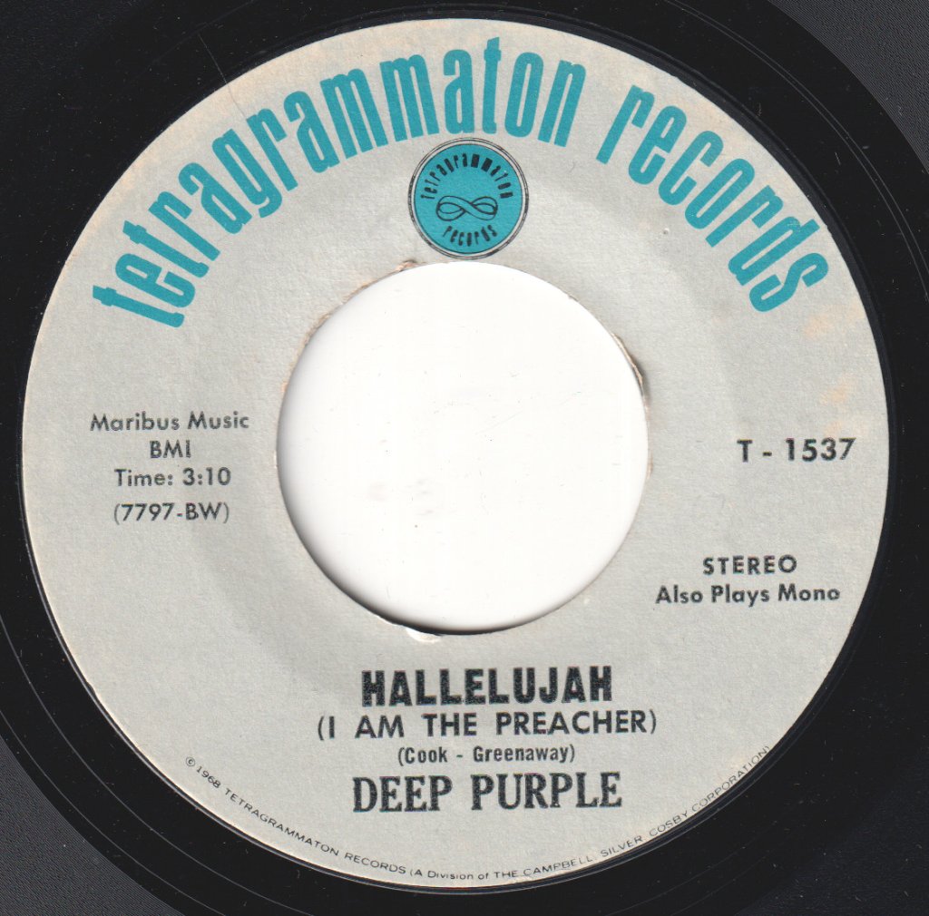 Deep Purple - Hallelujah (I Am The Preacher) - 7 Inch
