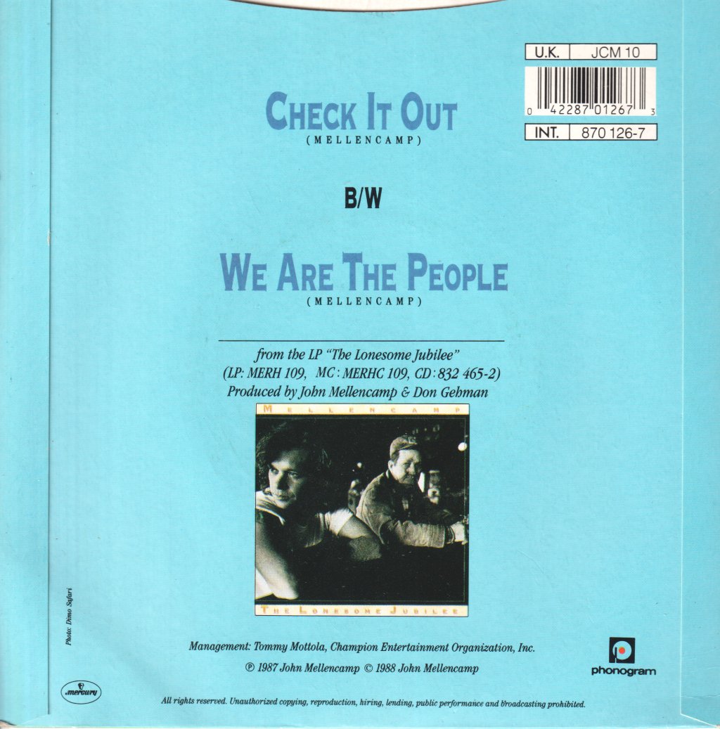 John Cougar Mellencamp - Check It Out - 7 Inch