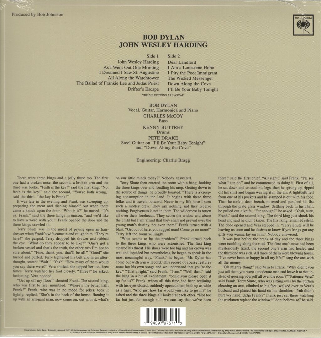 Bob Dylan - John Wesley Harding - Lp