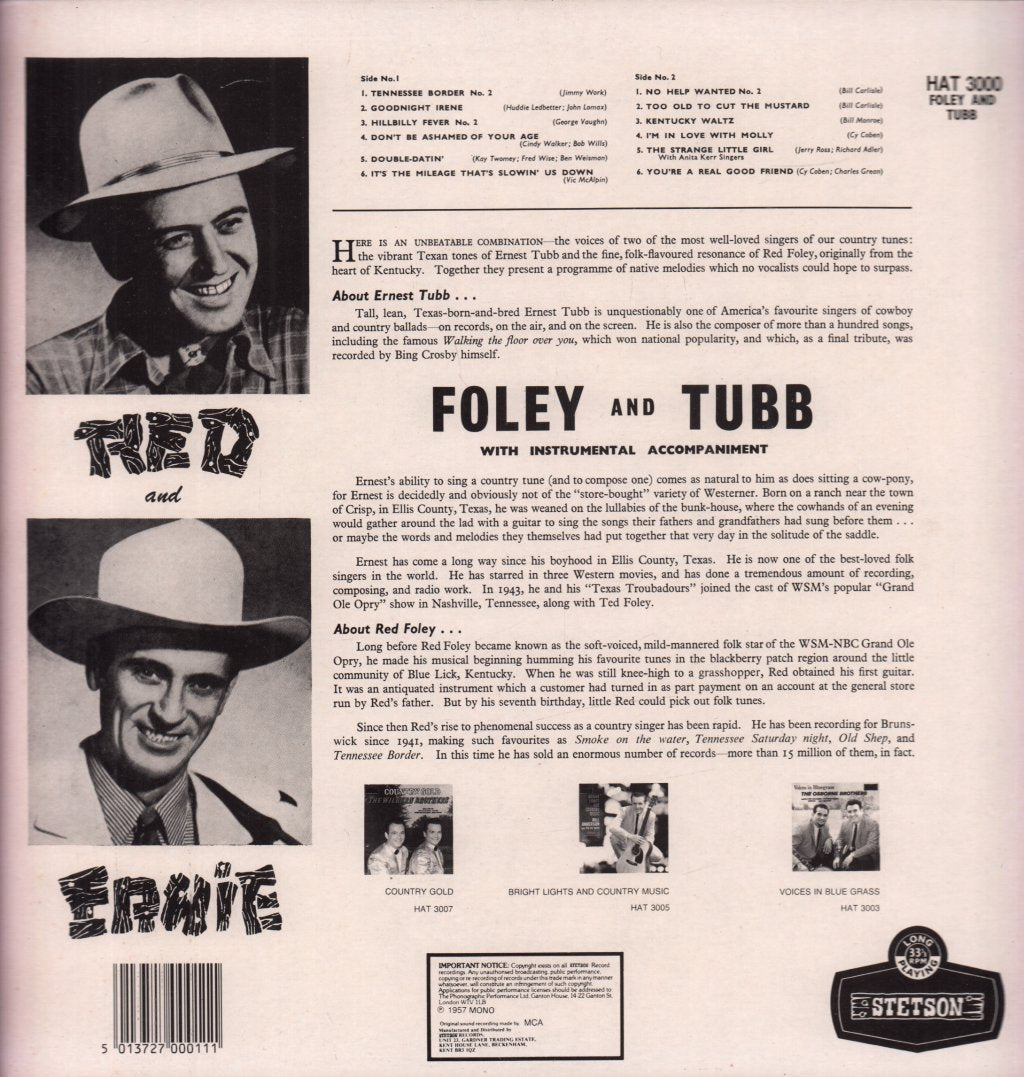 Red Foley And Ernest Tubb - Red And Ernie - Lp