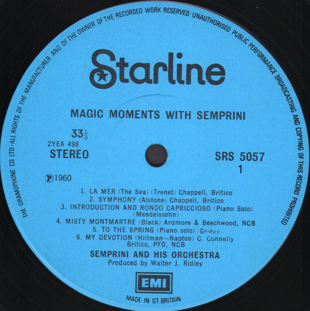 Semprini - Magic Moments With Semprini - Lp