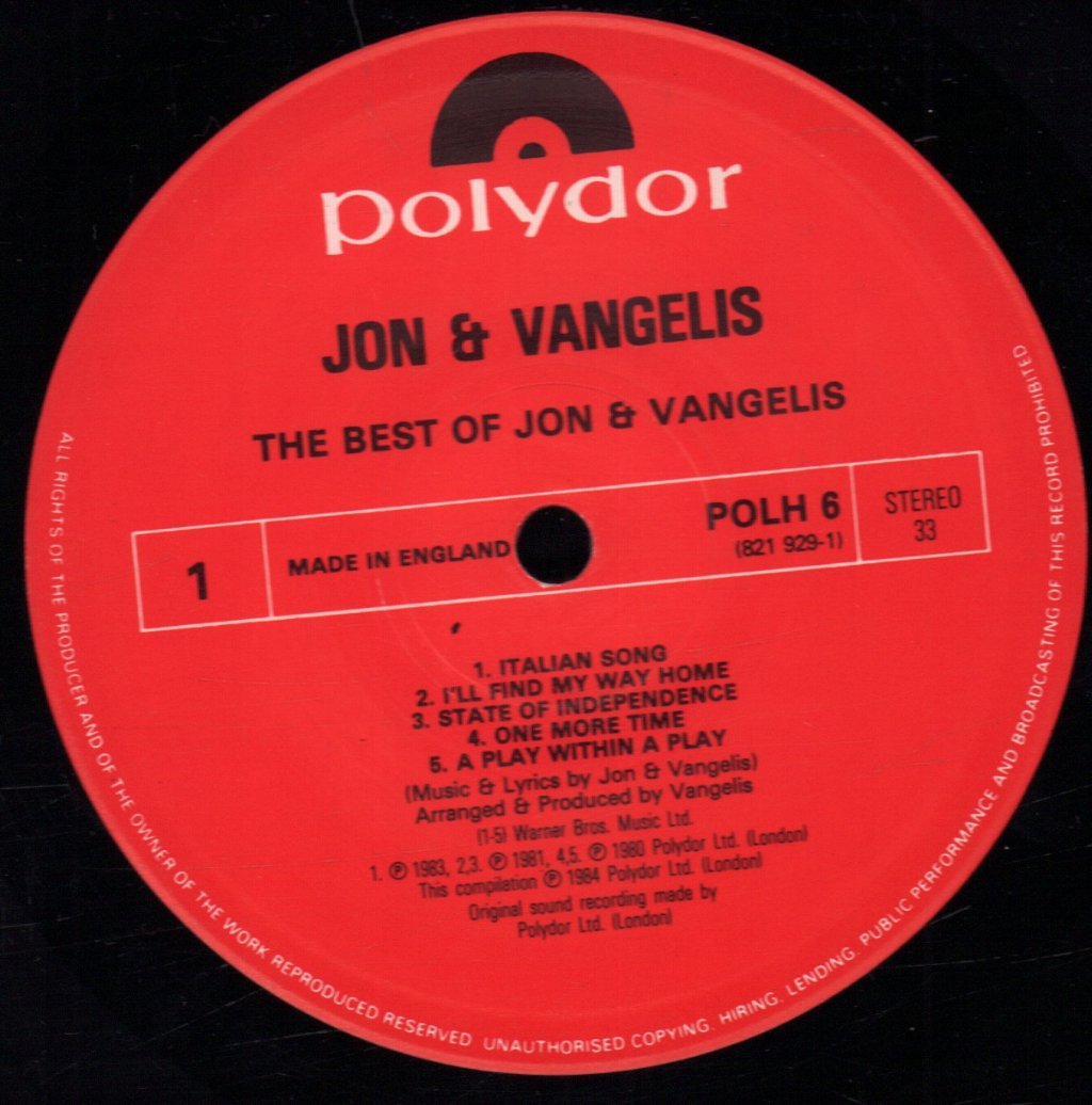 Jon And Vangelis - Best Of - Lp