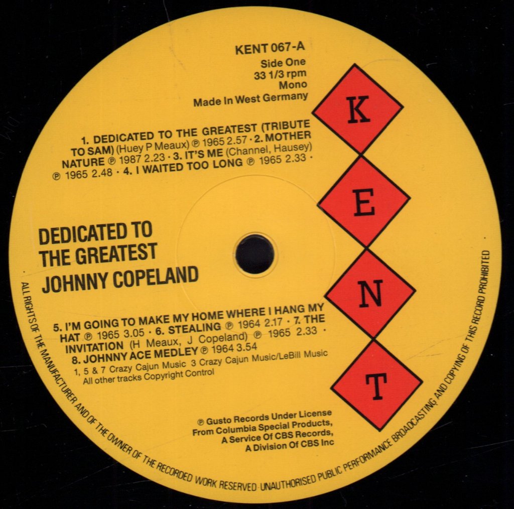 Johnny Copeland - Dedicated To The Greatest - Lp