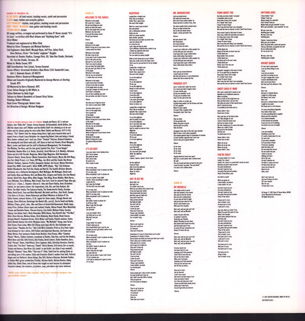 Guns N Roses - Appetite For Destruction - Lp