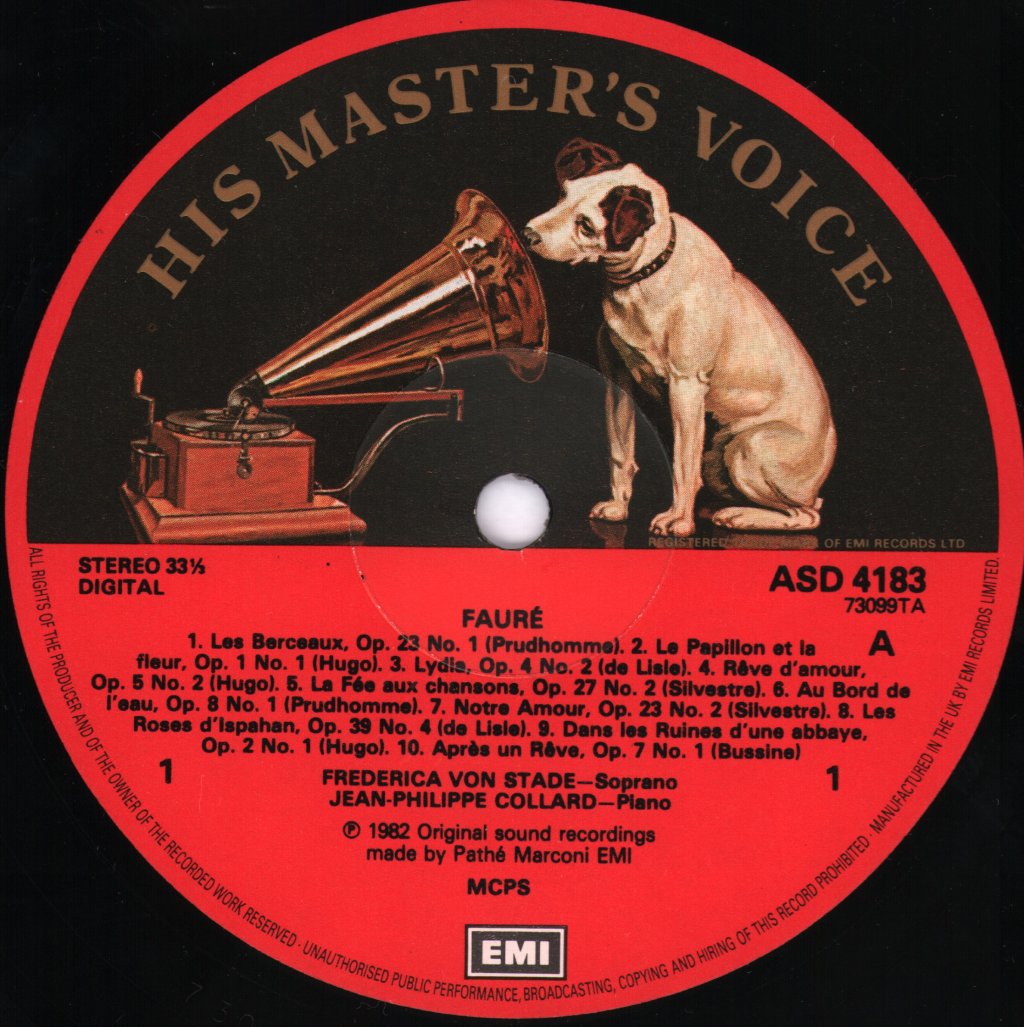 Frederica von Stade / Jean-Philippe Collard - Faure Melodies - Lp
