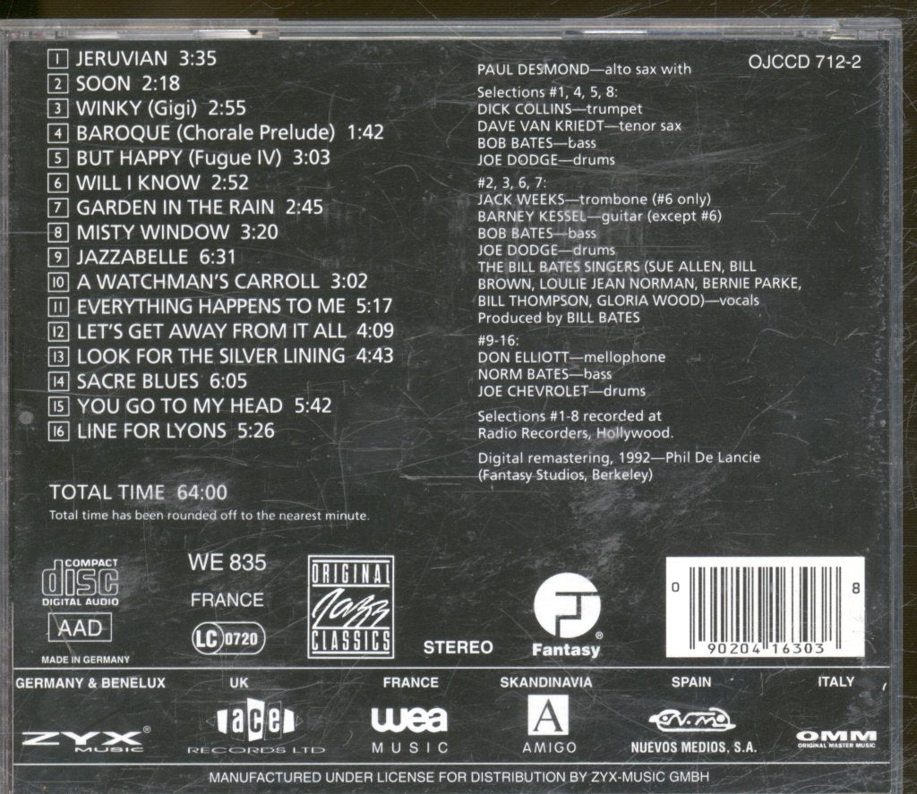 Paul Desmond - Paul Desmond Quintet plus The Paul Desmond Quartet - Cd