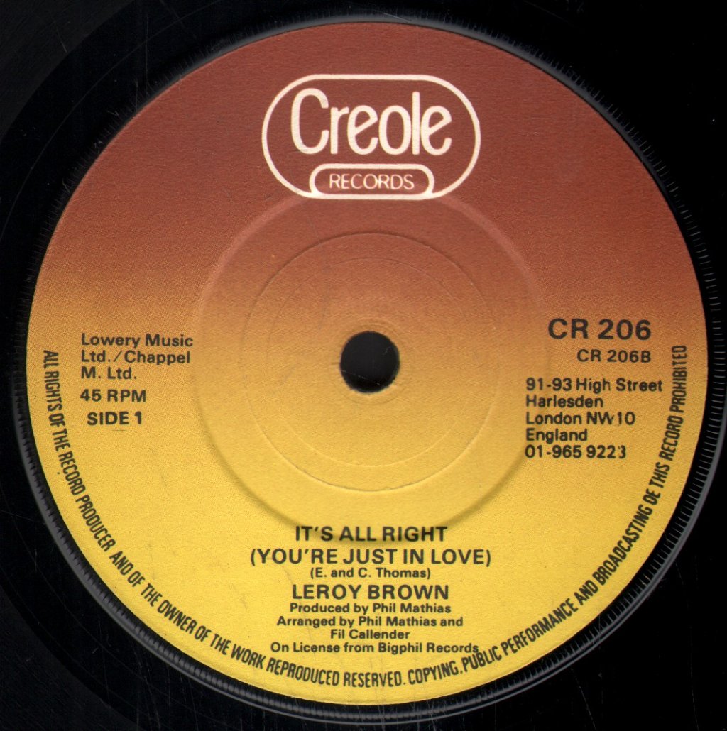Leroy Brown - It's All Right - 7 Inch