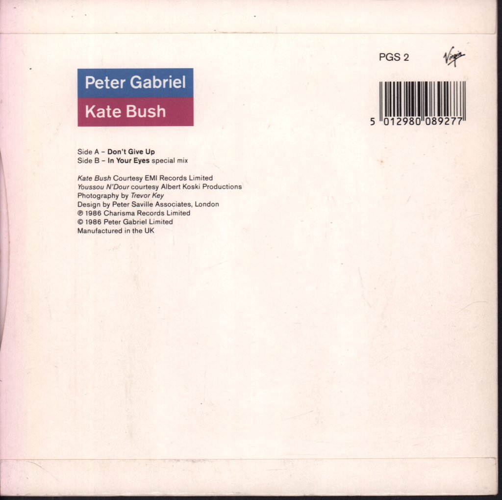 Peter Gabriel And Kate Bush - Don't Give Up - 7 Inch