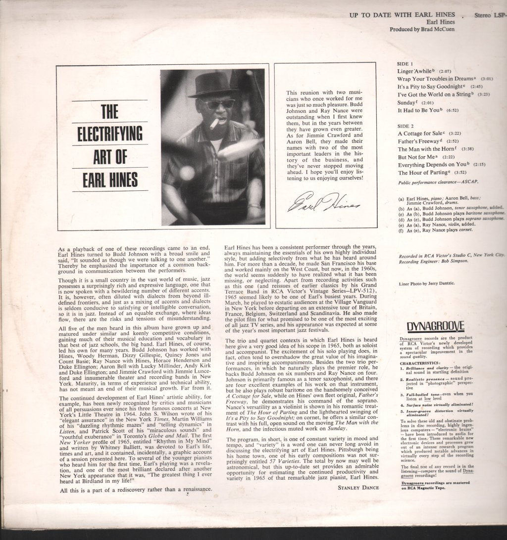 Earl Hines - Up To Date With Earl Hines - Lp
