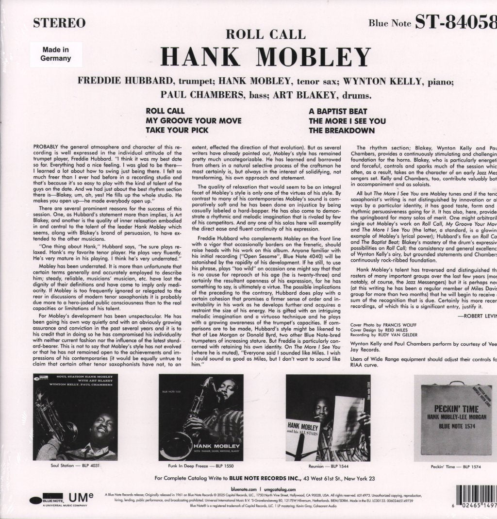 Hank Mobley - Roll Call - Lp