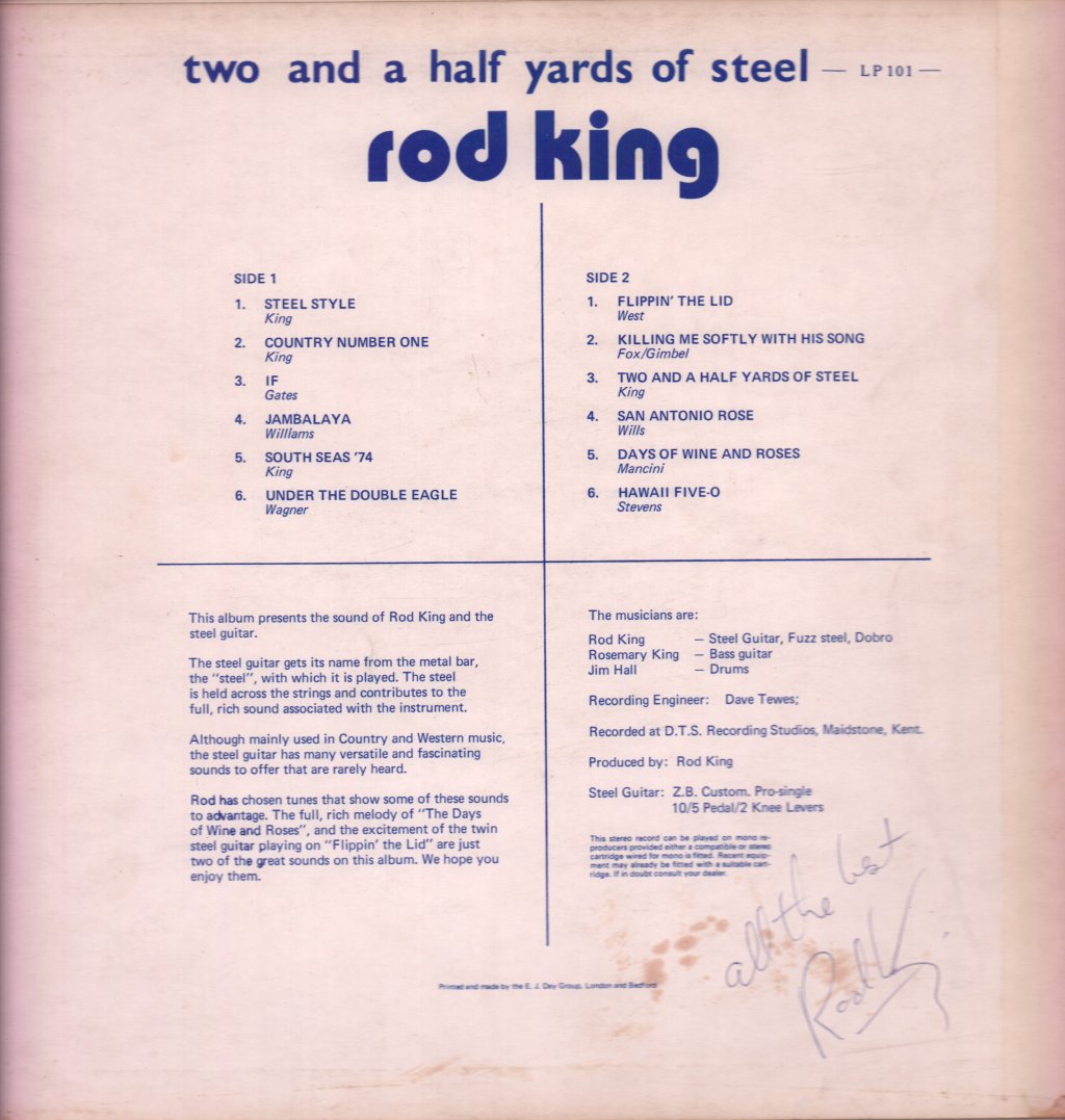 Rod King - Two And A Half Yards Of Steel - Lp
