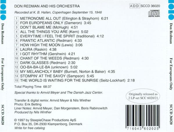 Don Redman And His Orchestra - For Europeans Only - Cd