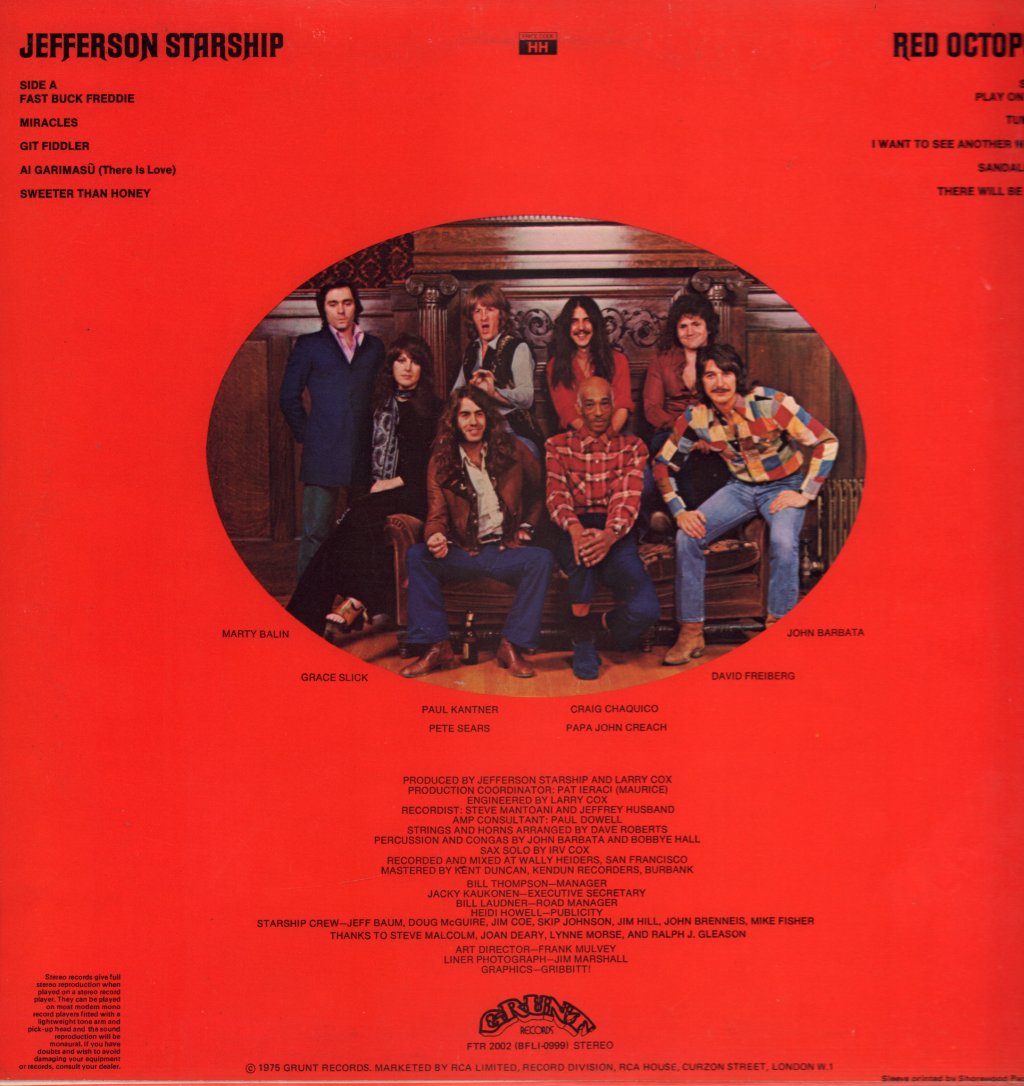 Jefferson Starship - Red Octopus - Lp