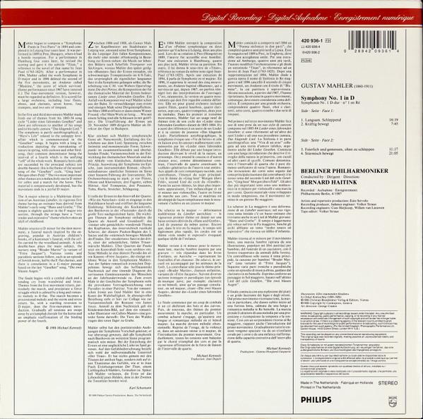 Berliner Philharmoniker - mahler Symphony No. 1 - Lp