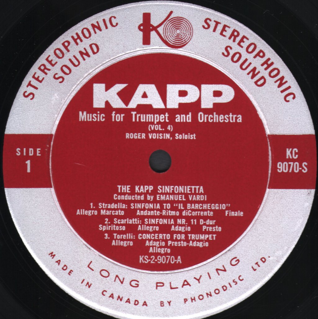Roger Voisin / Emanuel Vardi / Kapp Sinfonietta - Music for Trumpet & Orchestra - Vol. 4 - Lp