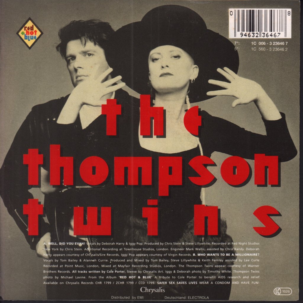 Debbie Harry And Iggy Pop/Thompson Twins - Well Did You Evah/Who Wants To Be A Millionaire - 7 Inch
