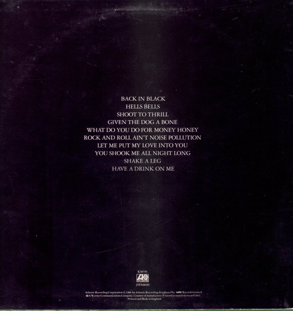 AC/DC - Back In Black - Lp