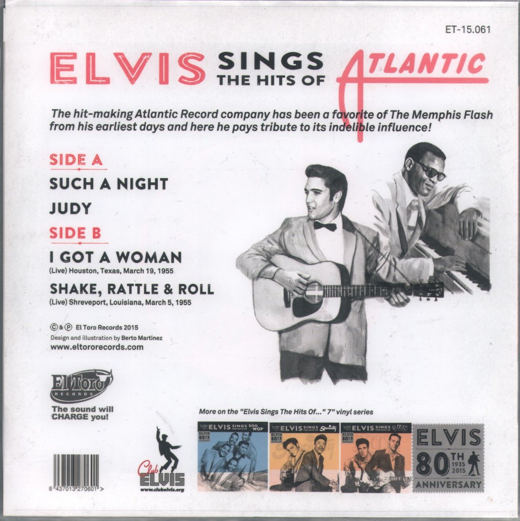 Elvis Presley - Elvis Sings The Hits Of Atlantic - 7 Inch