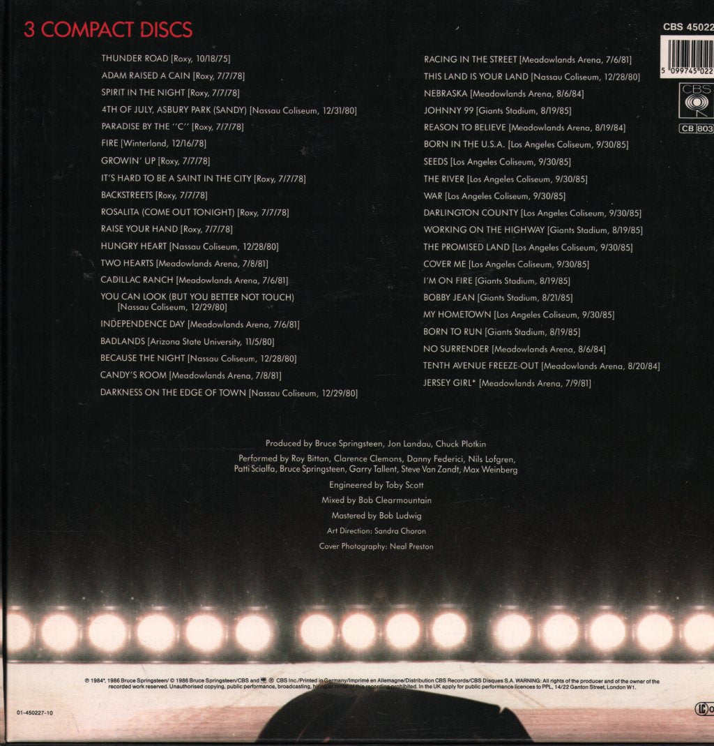 Bruce Springsteen & The E-Street Band - Live/1975-85 - Cd Box Set