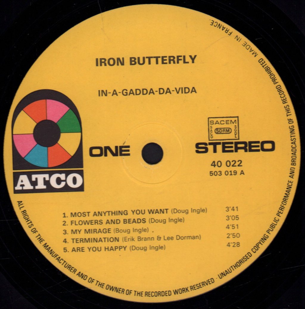 Iron Butterfly - In-A-Gadda-Da-Vida - Lp