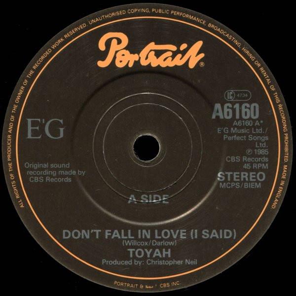 Toyah - Don't Fall In Love (I Said) - 7 Inch