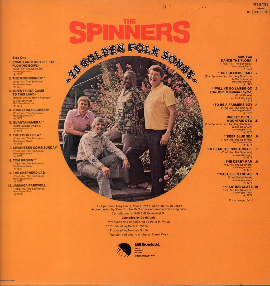 Spinners (Folk Group) - 20 Golden Folk Songs - Lp
