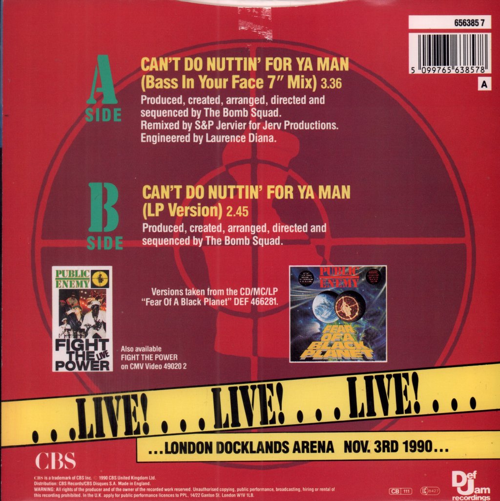 Public Enemy - Can't Do Nuttin' For Ya Man - 7 Inch
