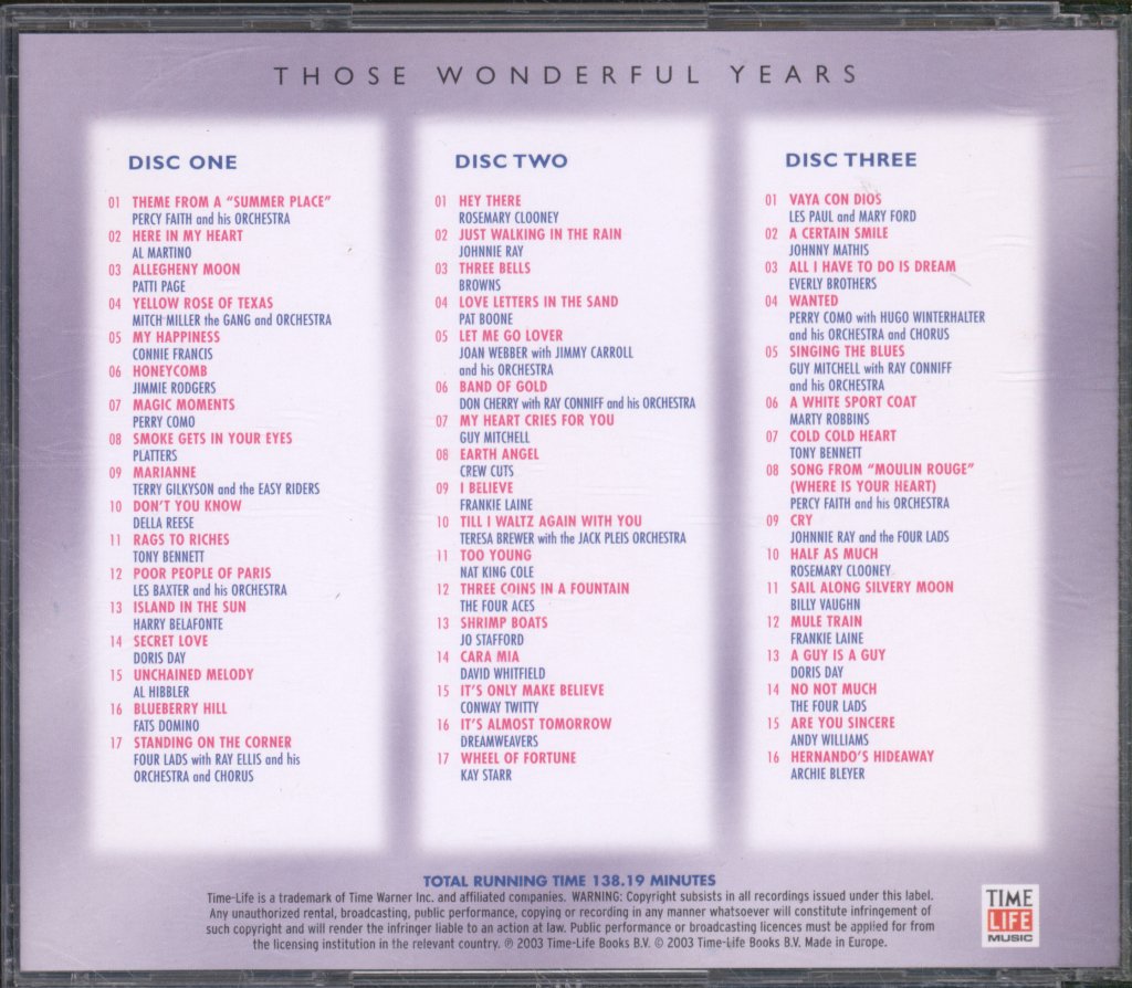 Various Artists - Fabulous Fifties - Those Wonderful Years - Triple Cd