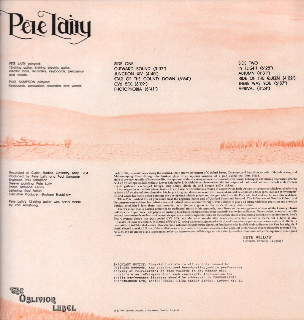 Pete Laity - A Rash Adventure - Lp