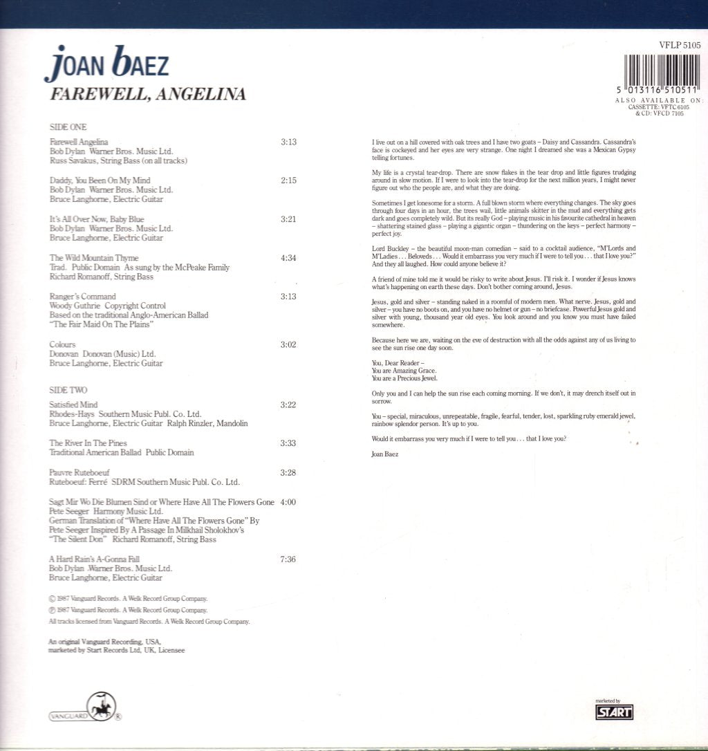 Joan Baez - Farewell, Angelina - Lp