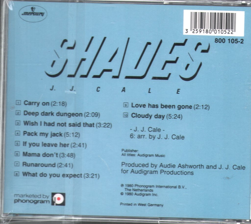 J.J. Cale - Shades - Cd