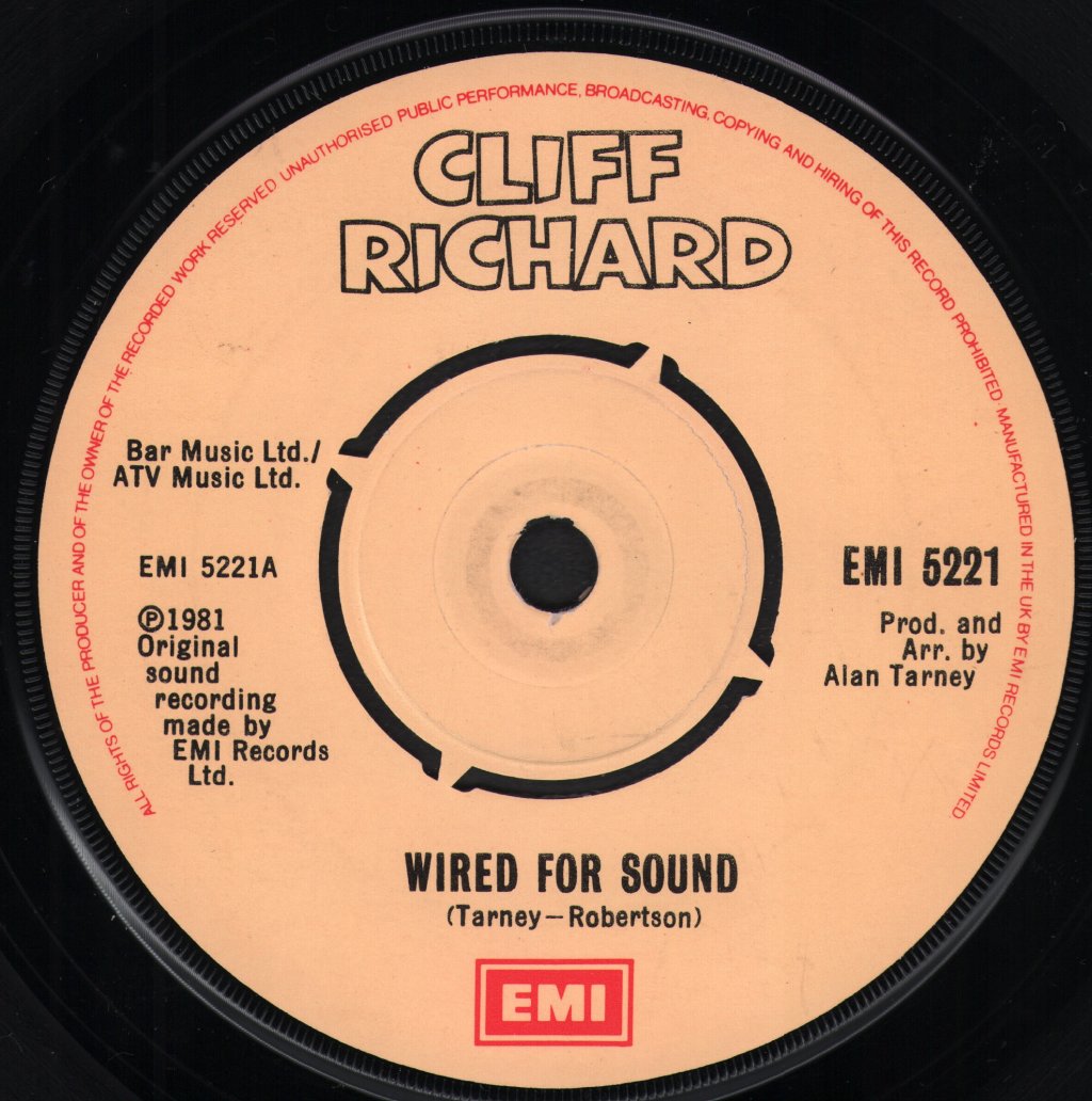 Cliff Richard - Wired For Sound - 7 Inch