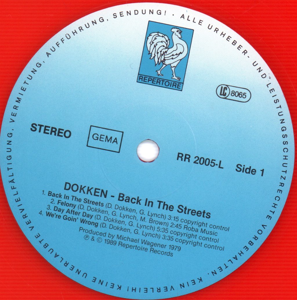 Dokken - Back In The Streets - Lp