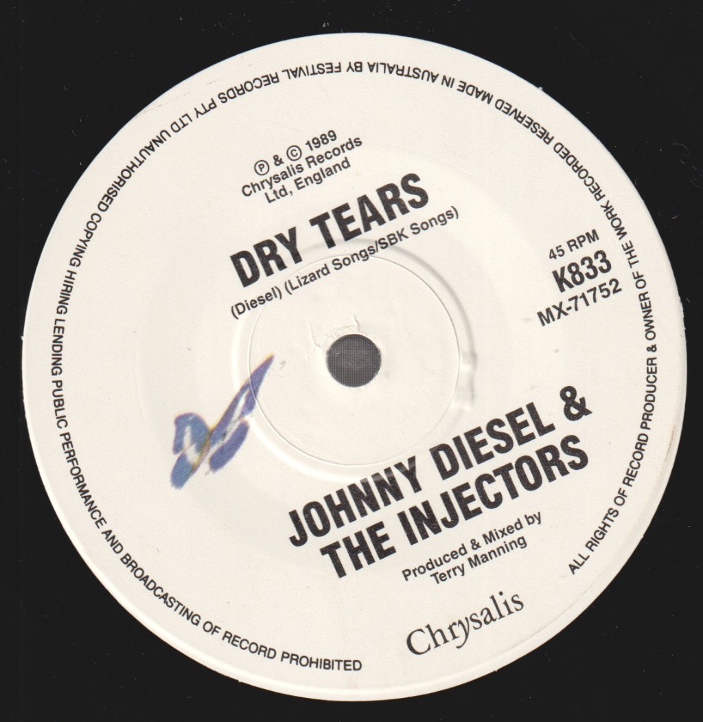 Johnny Diesel And The Injectors - Cry In Shame - 7 Inch