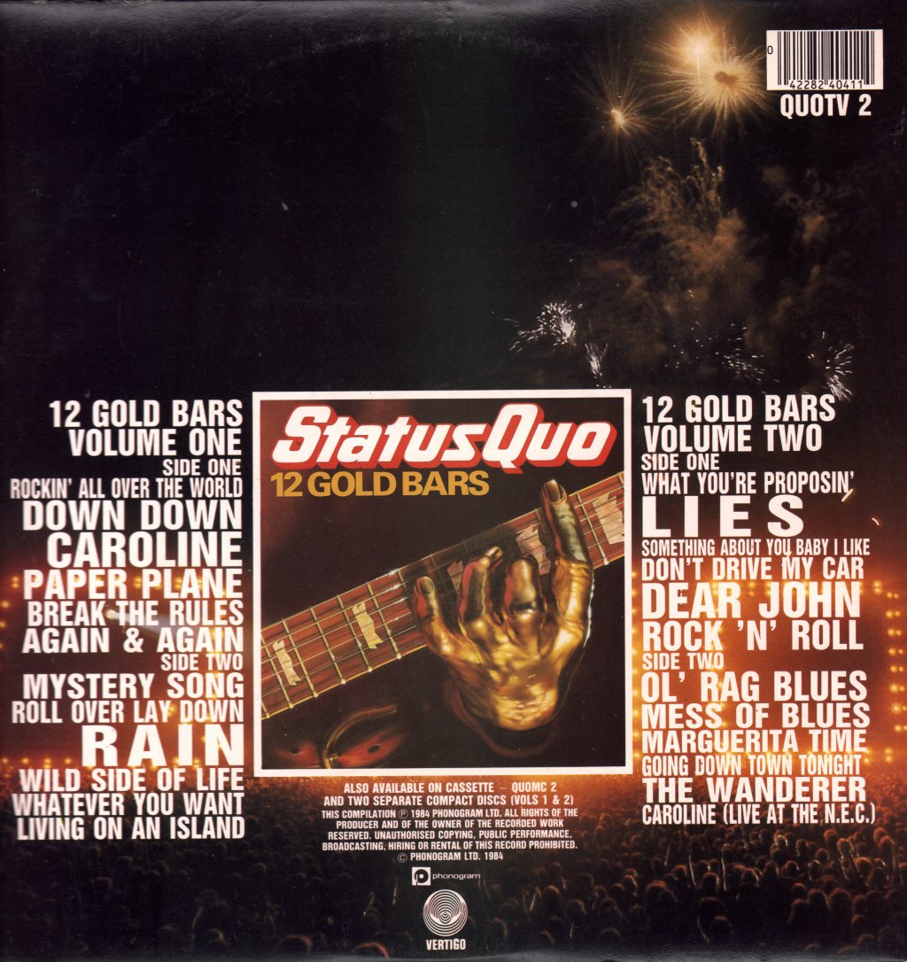 Status Quo - 12 Gold Bars Volume 1+1 - Double Lp