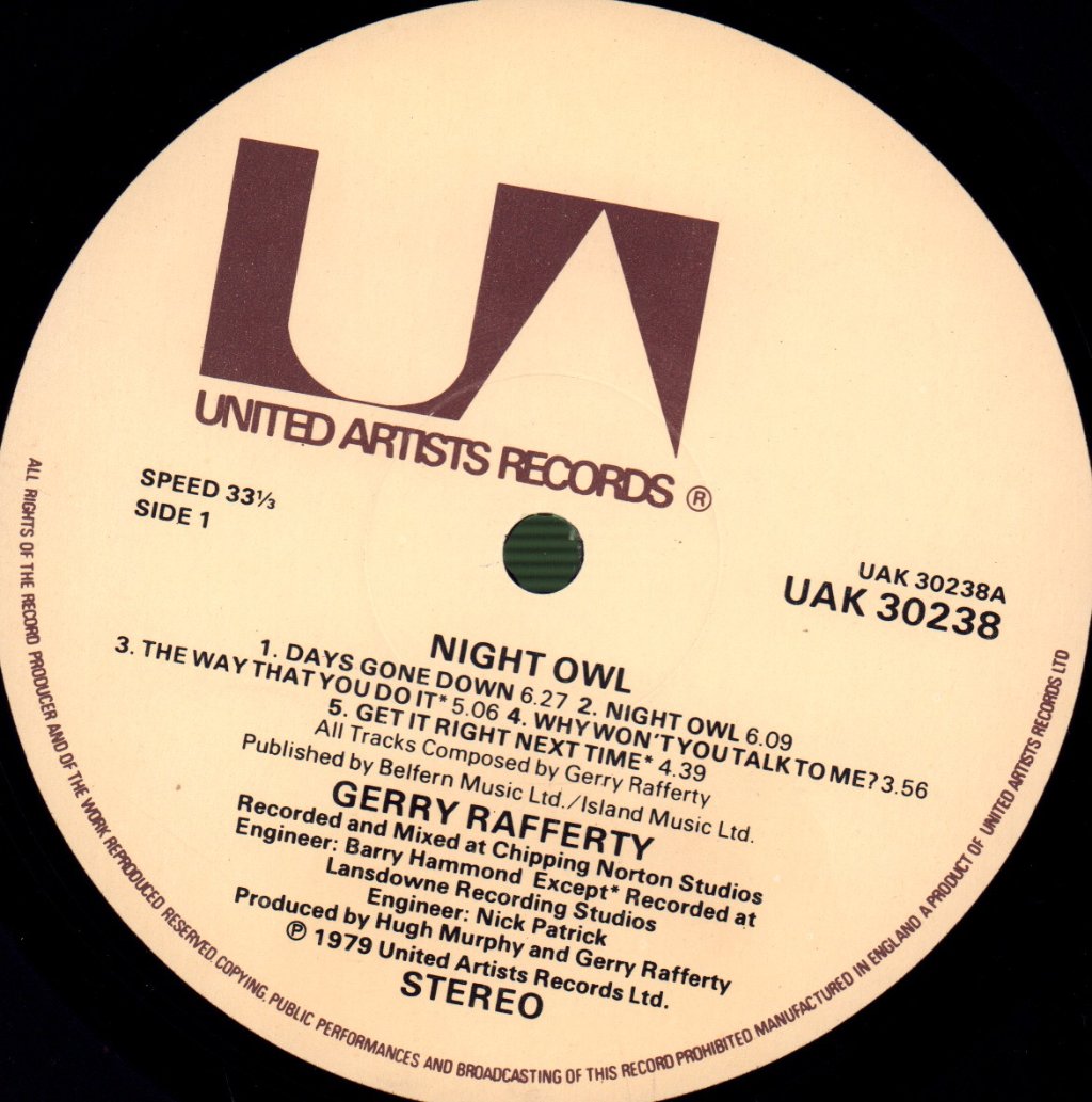 Gerry Rafferty - Night Owl - Lp