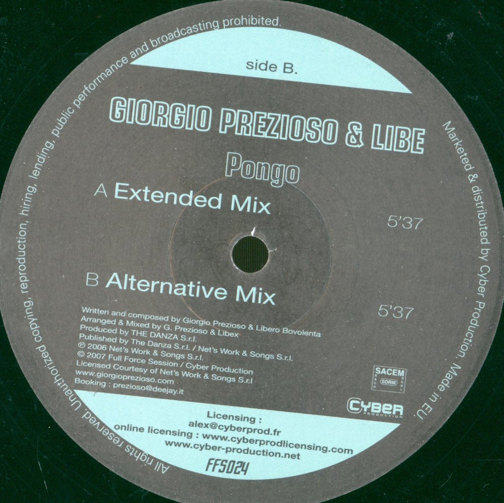 Giorgio Prezioso vs. Libe - Pongo - 12 Inch