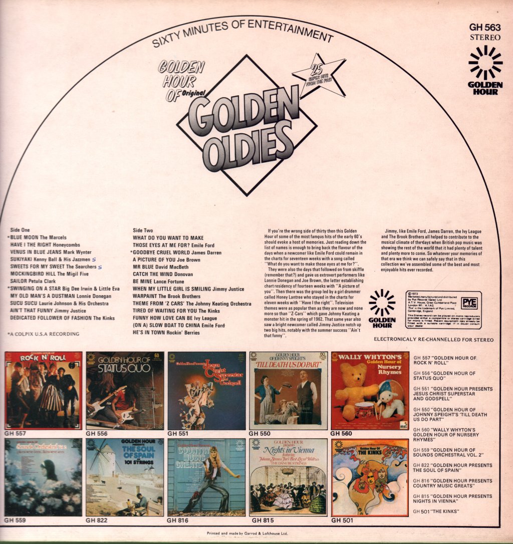 Various Artists - Golden Hour Of Golden Oldies - Lp