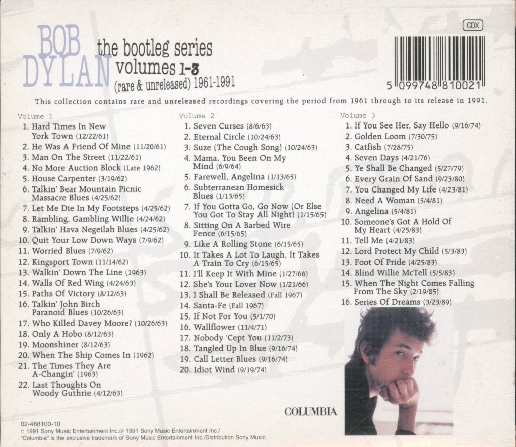 Bob Dylan - Bootleg Series Volumes 1 - 3 [Rare & Unreleased] 1961-1991 - Triple Cd