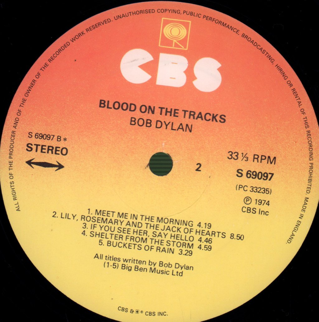 Bob Dylan - Blood On The Tracks - Lp